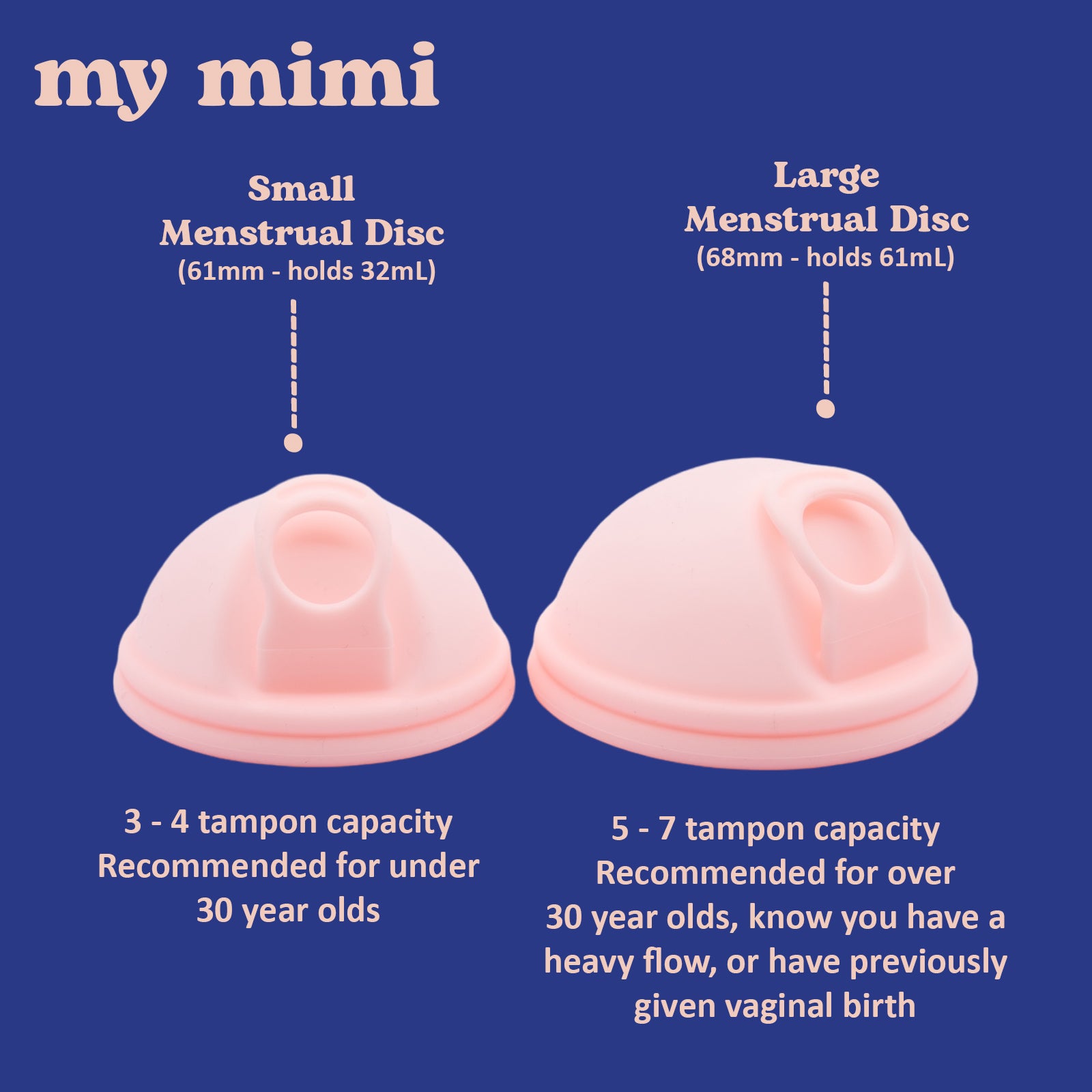 my mimi reusable menstrual disc made from 100% medical grade silicone – sustainable period care solution